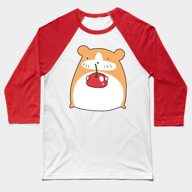 Cherry Hamster Baseball T-Shirt by saradaboru